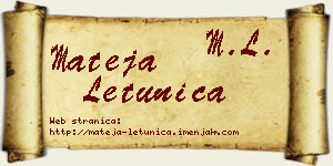 Mateja Letunica vizit kartica